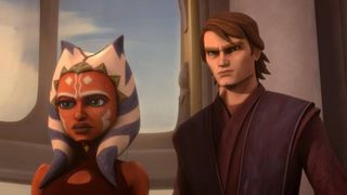 Anakin and Ahsoka in The Clone Wars