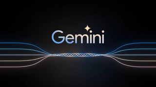 Le logo Google Gemini sur fond noir.