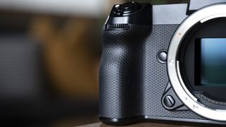 Fujifilm GFX100S II camera's textured grip