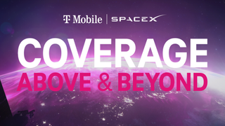 A promotional image for T-mobile and SpaceX's satellite network service