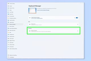 A screenshot showing how to remap shortcuts in Windows 11 using PowerToys