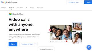 Website screenshot for Google Meet