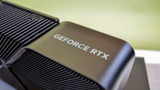 An Nvidia graphics card showing the GeForce RTX logo