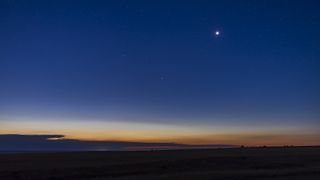 a photo of Venus shining brightly in the night sky