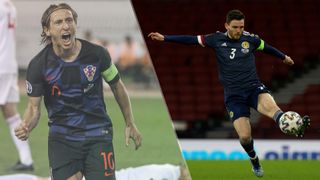 Croatia vs Scotland live stream at Euro 2020 — Luka Modric of Croatia and Andy Robertson of Scotland