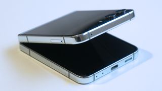 Samsung Galaxy Z Flip 5 review front angled half open