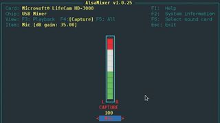 Use the up arrow to maximise the capture volume of your device (in this case, we’re using a Microsoft USB webcam)