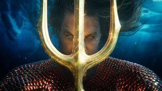 Aquaman holds the Trident of Atlan in Aquaman 2.