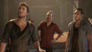 Nathan and Sam Drake with Sully in Uncharted 4: Among Thieves