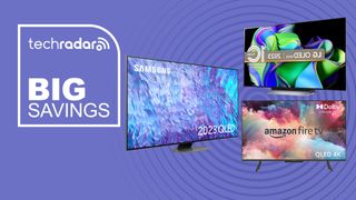 TVs from Samsung, LG, Amazon in a collage