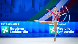 Sofia Raffaeli during the FIG Rhythmic Gymnastics World Cup Milano 2024 ahead of the 2024 Paris Olympics