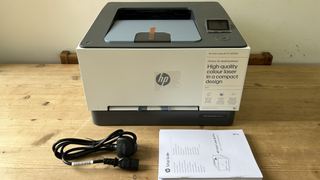 HP Color LaserJet Pro 3201dw during our printer test procedure