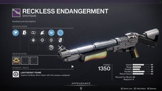 Image of Destiny 2's seasonal Ritual Weapon Reckless Endangerment