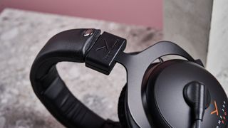 Close-up of Beyerdynamic MMX 300 Pro driver hook