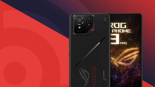 Asus ROG Phone 9 Pro front and back showing LED display on back with ROGPHONE9 and ROG Phone wallpaper on front display