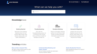 Live proxies Knowledge base page