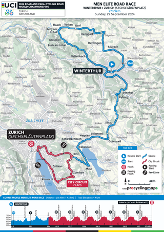 UCI Men's road race 2024 route