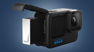 The GoPro Enduro battery coming out of a GoPro action cam