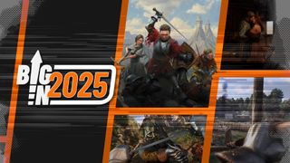 Big in 2025 montage for Kingdom Come: Deliverance 2 showing first-person sword combat, romance, a siege, and the cast of characters