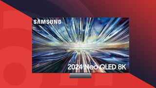 Samsung QN900D on red background 