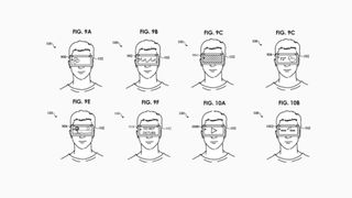 Various Apple Vision Pro headsets showing different ways the external display could be used