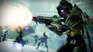 A Guardian fires their weapon in Destiny 2: The Witch Queen