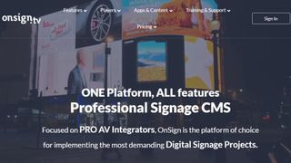 Website screenshot for OnSign TV