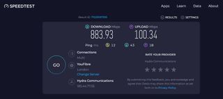 Image of Surfshark's speedtest