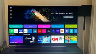 webOS 24 home screen shown on the LG G4 OLED TV