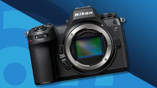 Nikon Z6 III on a blue background