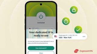 ExpressVPN Dedicated IP-alternativet på en mobil.