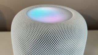 HomePod 2 on shelf in a home