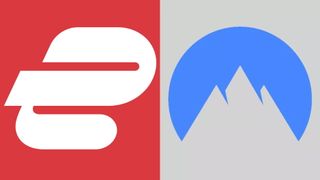 The logo of ExpressVPN vs NordVPN logo