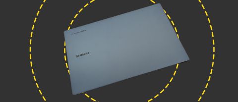 The Samsung Galaxy Chromebook Plus on the ITPro background