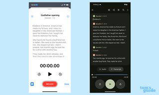 Voice Memos vs. Google Recorder single speaker transcript