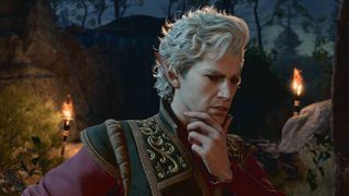 The best Steam games to play in 2024 - Astarion from Baldur's Gate 3 looking pensive with his hand on his chin