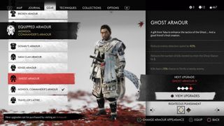 ghost of tsushima ghost armor