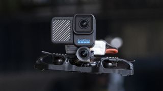 The GoPro Hero 10 Black Bones camera on an FPV drone