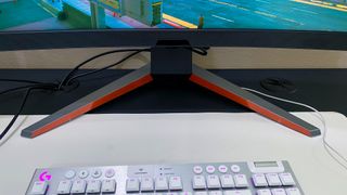 BenQ Mobiuz EX3415R on a gaming desk