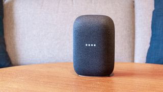 Nest Audio speaker on a table