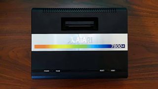 Top down view of Atari 7800+ on desk