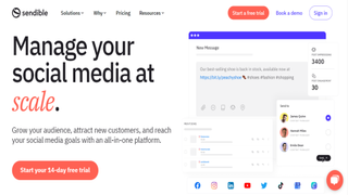 Sendible landing page