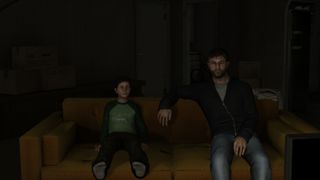 Ethan Mars watching TV with his son during one of the best PS3 games, Heavy Rain.