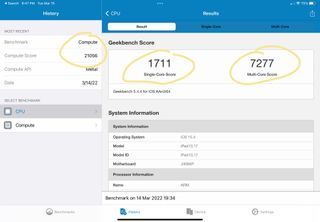 Apple iPad Air 2022 Benchmark Scores