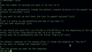 Simply type a new greeting and press Return. You can also set the quiet flag, so the Raspberry Pi doesn’t respond verbally.