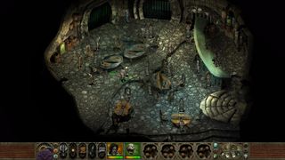 Planescape Torment view of Sigil cantina.