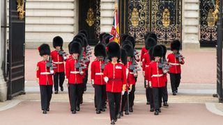 The Coldstream Guard takes part in the ceremonial Changing of the Guards at Buckingham Palace in 2016.