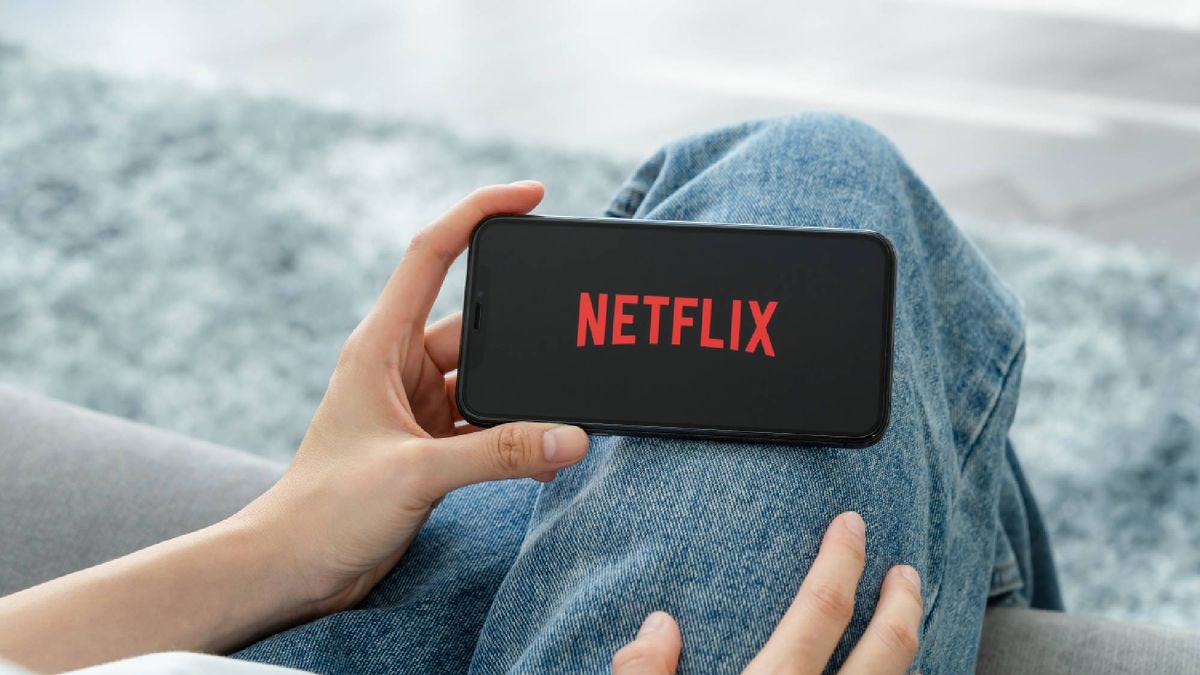 Netflix logo on a mobile phone screen