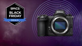 Nikon Z 7II on a purple background with a Space Black Friday deals badge.