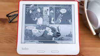 Comic frames Kobo Libra 2 in landscape orientation